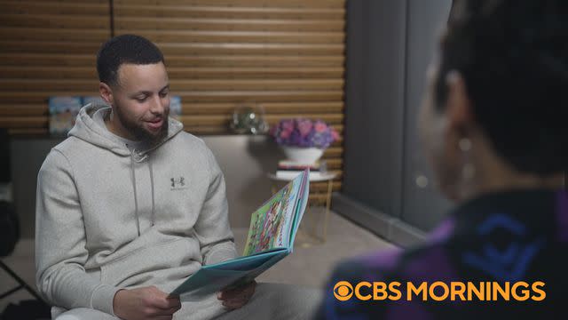 <p>CBS</p> Steph Curry with CBS Mornings' Jericka Duncan