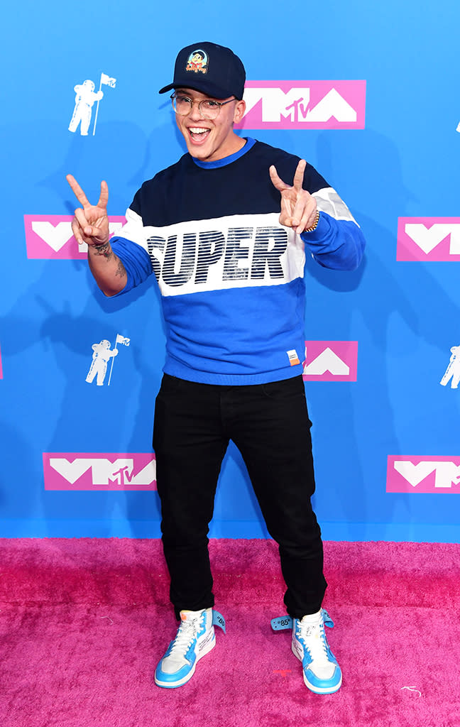 <p>Logic attends the 2018 MTV Video Music Awards at Radio City Music Hall on August 20, 2018 in New York City. (Photo: Nicholas Hunt/Getty Images for MTV) </p>