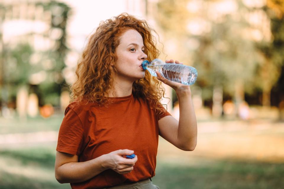 <p>Getty</p> Nanoplastics discovered in bottled water.