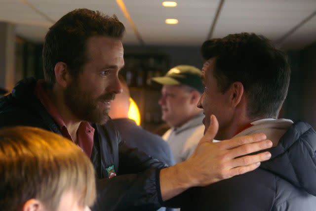 <p>FX</p> Ryan Reynolds and Rob McElhenney in season 3 of 'Welcome to Wrexham'