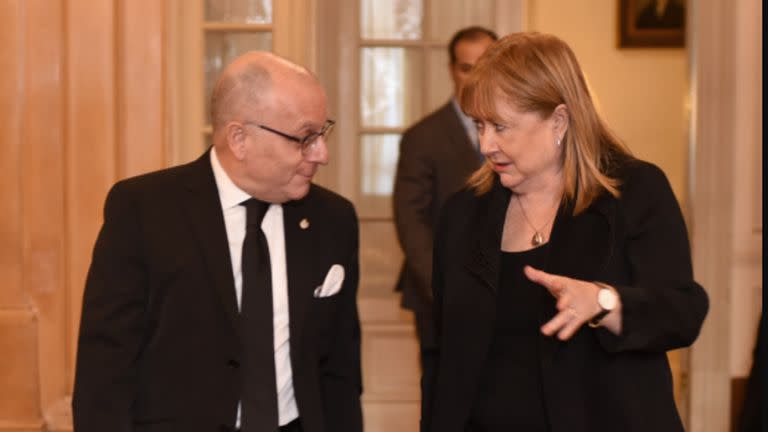 El canciller Jorge Faurie y la presidenta de la 11° Conferencia Ministerial de la OMC, Susana Malcorra