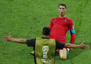 FILE PHOTO: Soccer Football - World Cup - Group B - Portugal vs Spain - Fisht Stadium, Sochi, Russia, June 15, 2018. Portugal's Cristiano Ronaldo celebrates scoring their second goal REUTERS/Lucy Nicholson/File Photo