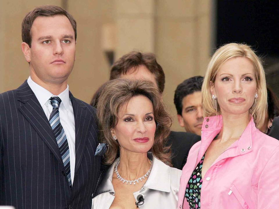 Kazden/Shutterstock Susan Lucci and her kids Andreas Huber and Liza Huber as Lucci receives a star on the Hollywood Walk of Fame on Jan. 28, 2005