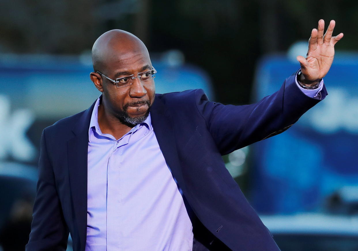 Democratic U.S. Senate candidate Raphael Warnock arrives at a campaign event ahead of Georgia's runoff elections in Savannah, Georgia, on Jan. 3. (Photo: Mike Segar / Reuters)