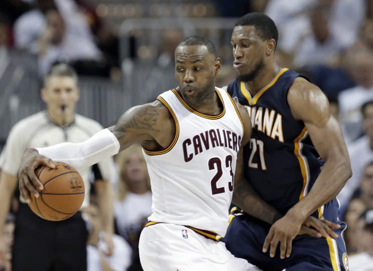 LeBron James starred for the Cavs in a narrow Game 1 win. (AP)