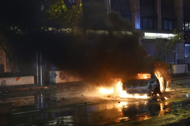 Clashes in Brussels after the World Cup football match between Belgium and Morocco