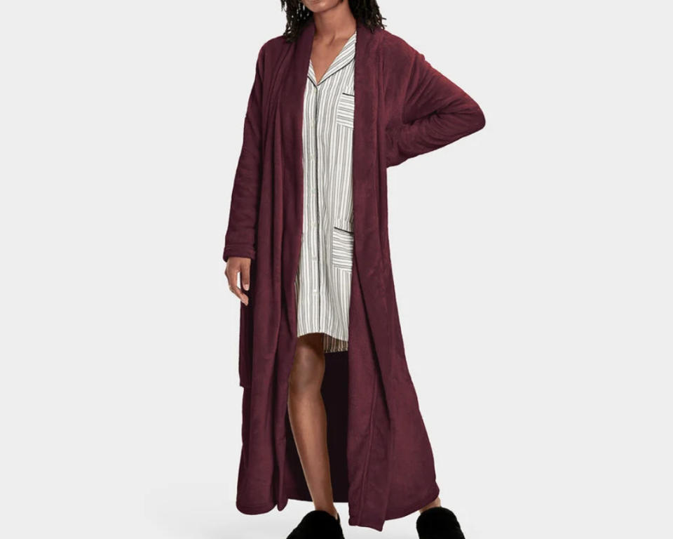 ugg robe, robe, fuzzy, red