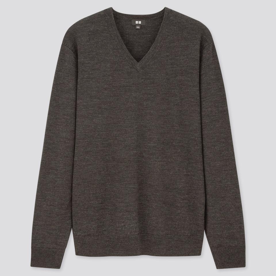 Uniqlo Extra Fine Merino V-Neck Sweater