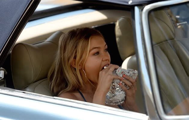 Must Read: Watch Gigi Hadid Eat a Burger — Again — With Jimmy