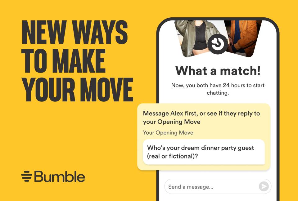 "Opening Moves" is Bumble's new feature that allows users to answer prompt questions while still keeping women in control.