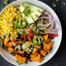 <p>This nutrient-loaded bowl - made up of sweet potatoes, black beans, sweet corn, red peppers, onions, avocado, and plenty of spices - is so good there won't be any leftovers.</p><p><strong>Get the recipe at <a rel="nofollow noopener" href="https://www.joyfulhealthyeats.com/sweet-potato-black-bean-quinoa-bowls/" target="_blank" data-ylk="slk:Joyful Healthy Eats;elm:context_link;itc:0;sec:content-canvas" class="link ">Joyful Healthy Eats</a>.</strong></p><p><strong>RELATED: <a rel="nofollow noopener" href="http://www.redbookmag.com/body/healthy-eating/g4025/healthy-slow-cooker-recipes/" target="_blank" data-ylk="slk:10 Slow Cooker Recipes for When You're Lazy AF But Still Want to Eat Healthy;elm:context_link;itc:0;sec:content-canvas" class="link ">10 Slow Cooker Recipes for When You're Lazy AF But Still Want to Eat Healthy</a></strong></p>