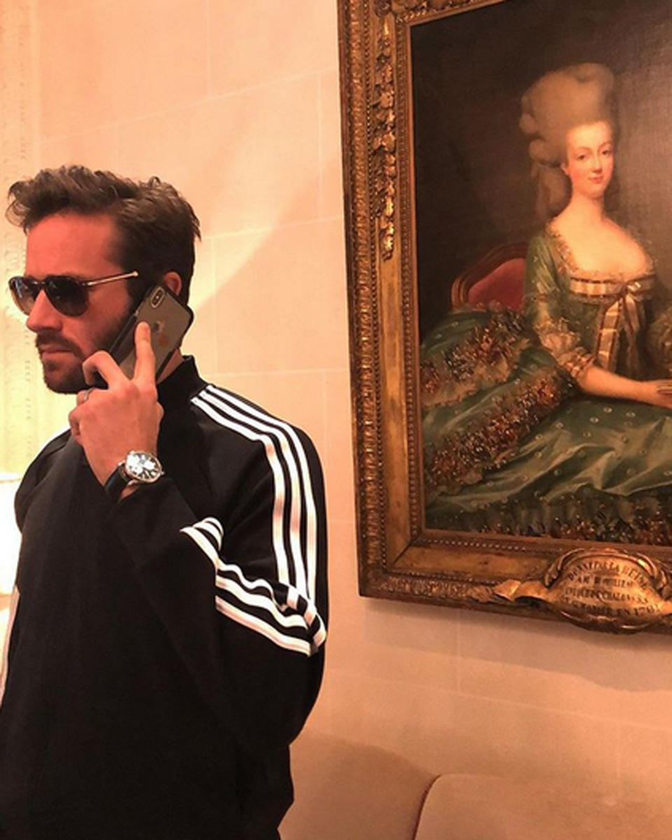 Armie Hammer Is Officially Retiring His Adidas Tracksuit After Amassing 70 Sets