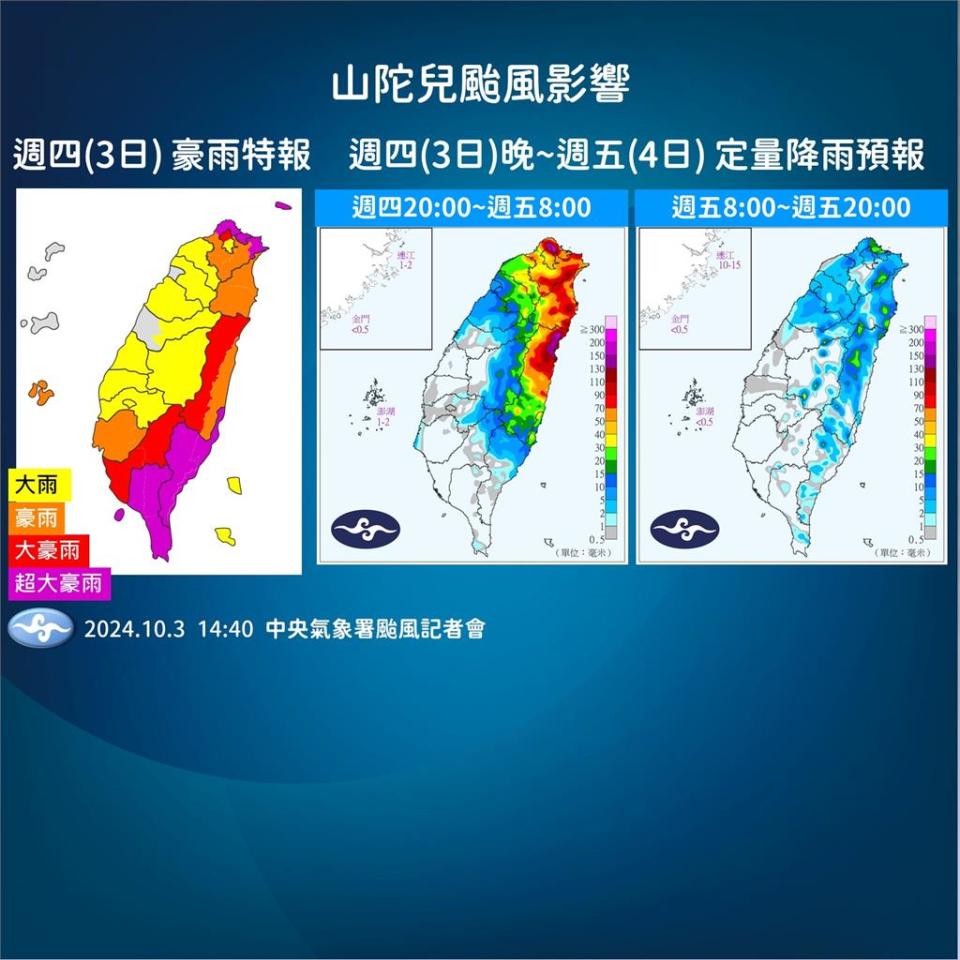 快新聞／山陀兒登陸「高屏風強雨驟」　氣象署曝風雨趨緩時間點