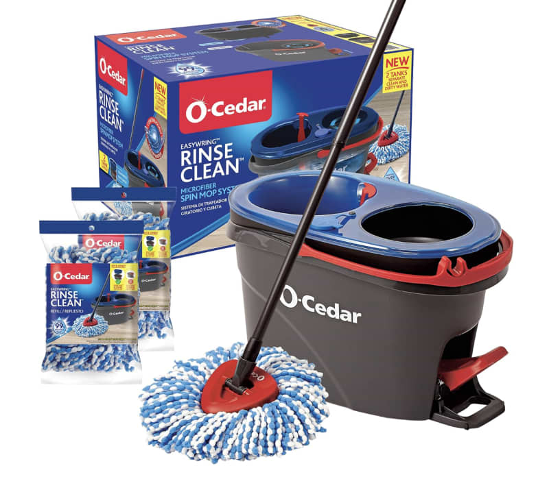O-Cedar EasyWring Spin Mop & Bucket with 2 Refills