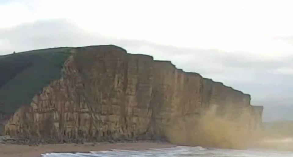 West Bay cliff in Dorset on the Jurassic Coast. (SWNS)