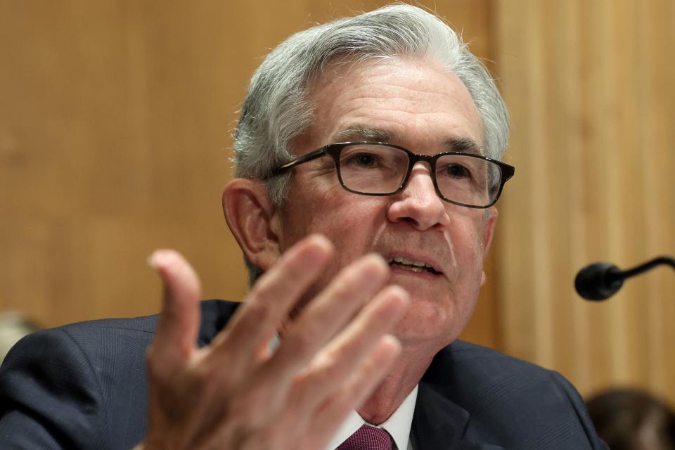 Federal Reserve Board Chairman Jerome Powell said the US economy is still a good deal away from making “substantial further progress” toward the Fed’s dual mandates of stable prices and maximum employment (Getty Images)