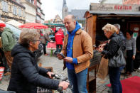 Arne Lietz, candidate of the Social Democratic Party (SPD) for the upcoming European Parliament elections campaigns in Quedlinburg, Germany, May 4, 2019. Picture taken May 4, 2019. REUTERS/Fabrizio Bensch