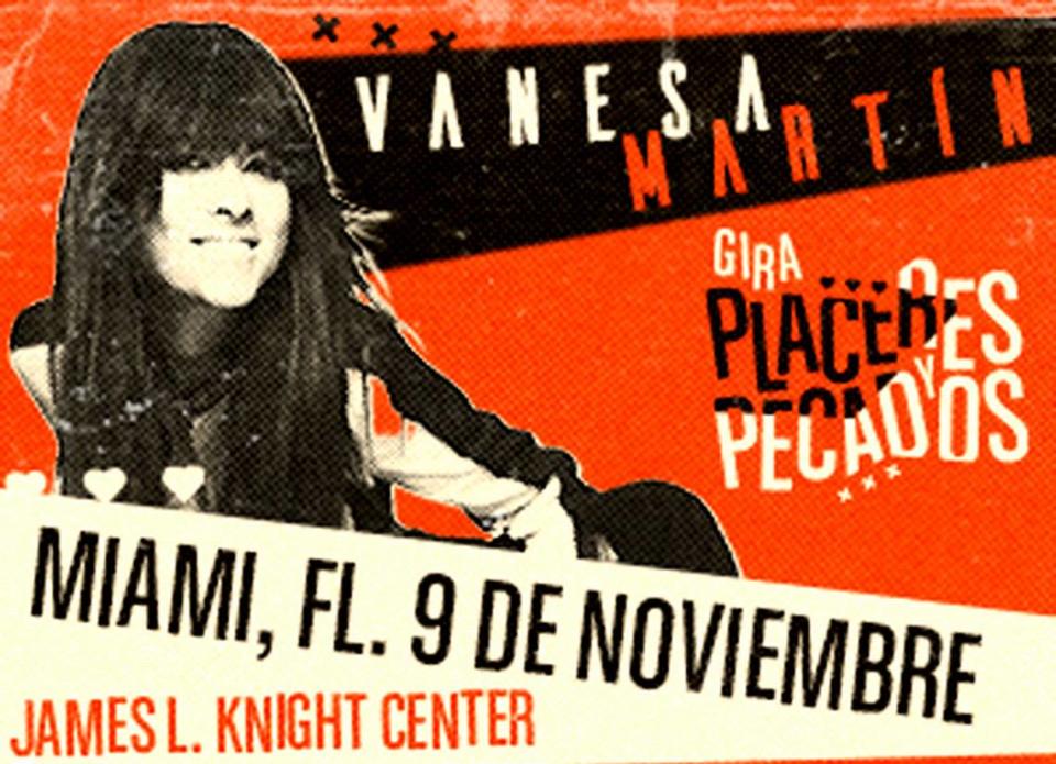 Vanesa Martín “Gira de placeres y pecados” en el James L. Knight Center.