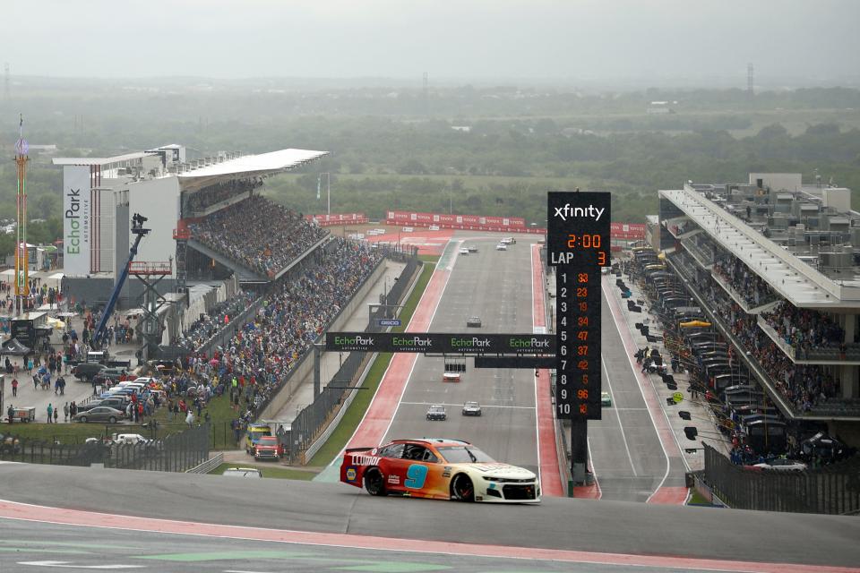 Chase Elliott drives during the EchoPark Texas Grand Prix at Circuit of The Americas in Austin, Texas.