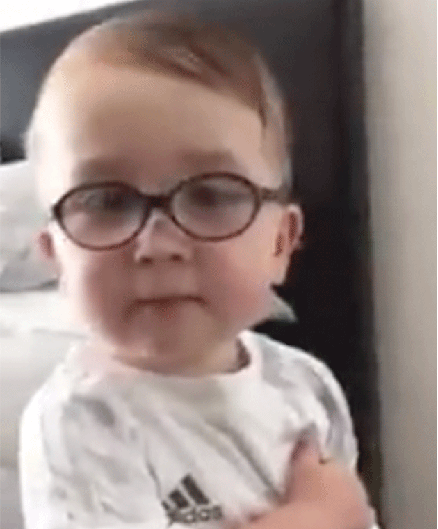 Adorable toddler blames Batman for drawing on the mirror