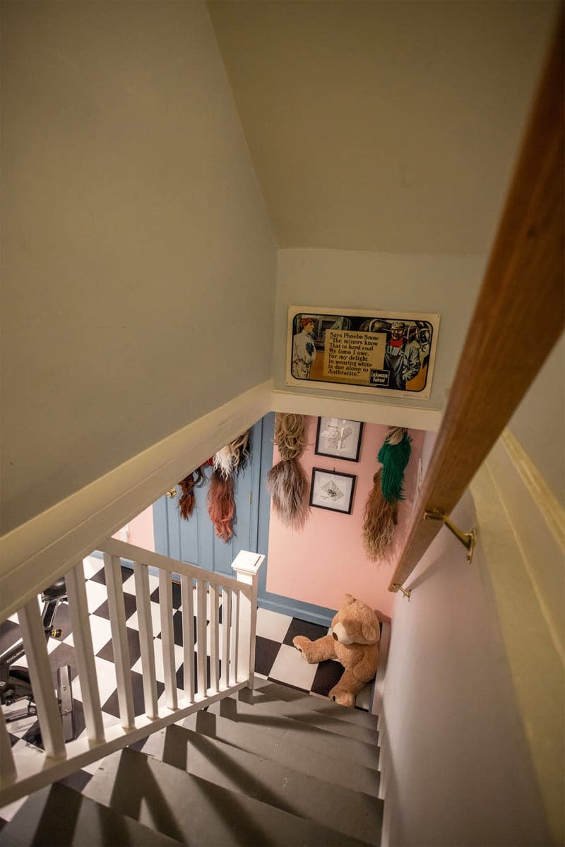 View down stairs.