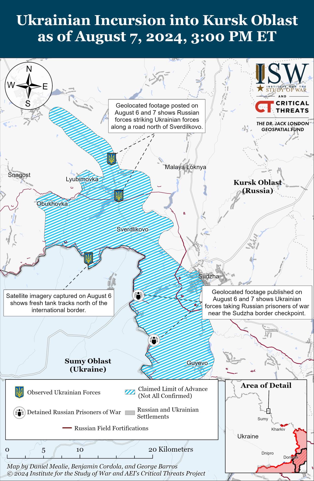 Ukrainian advances as of August 7.