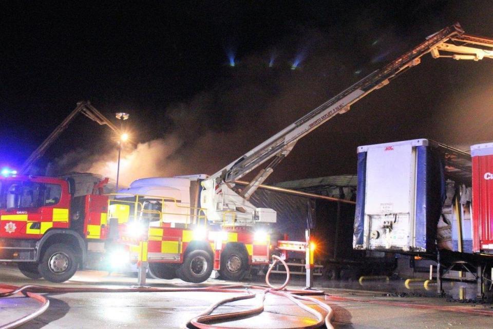 The warehouse was totally destroyed in the fire (Essex Fire Service)