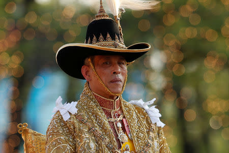 Thailand's newly crowned King Maha Vajiralongkorn is seen during his coronation procession, in Bangkok, Thailand May 5, 2019. REUTERS/Jorge Silva