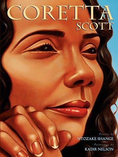 Kadir Nelson also illustrated this book about <a href="https://www.huffingtonpost.com/entry/coretta-scott-king-mlk-day_us_5a5cb6c1e4b04f3c55a48bcc">Coretta Scott King</a>, the civil rights activist and leader who married Dr. Martin Luther King Jr. (By Ntozake Shange, illustrated by Kadir Nelson)