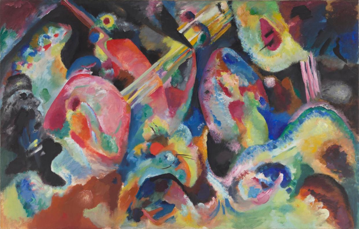 <span>Planets explode, suns die … Wassily Kandinsky’s Improvisation Deluge (1913).</span><span>Photograph: Staedtische Galerie im Lenbachhaus und Kunstbau Muenchen</span>