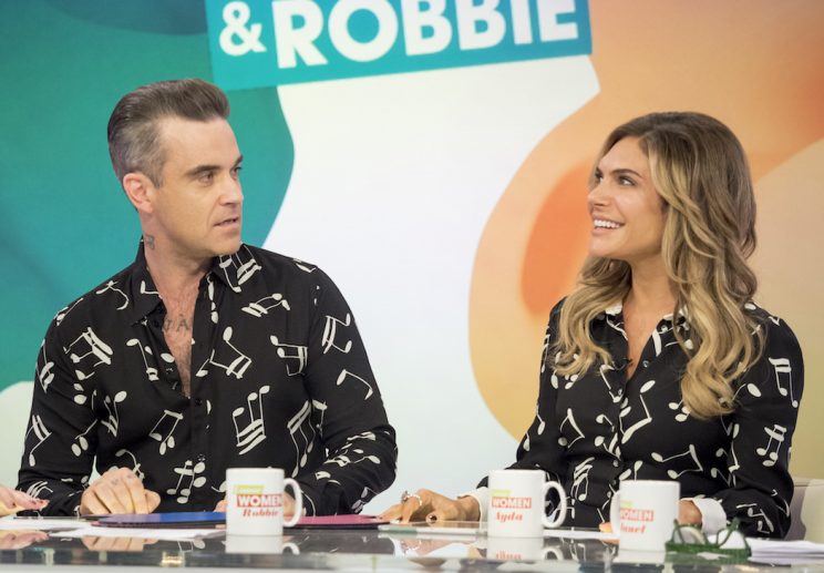 Robbie Williams and Ayda Field on Loose Women (Rex)