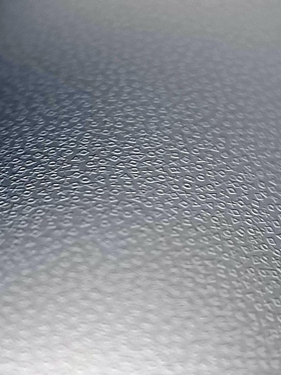 Close-up of surface with a mass of symbols