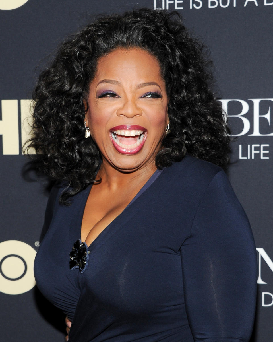 Oprah Winfrey attends the premiere of "Beyonce: Life Is But A Dream" at the Ziegfeld Theatre on Tuesday, Feb. 12, 2013 in New York. (Photo by Evan Agostini/Invision/AP)