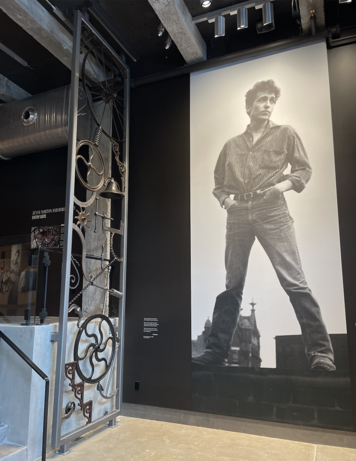 Bob Dylan’s 15-foot iron sculpture at the entrance of the Bob Dylan Center - Credit: Chris Willman/Variety