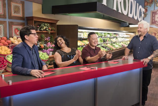 Discovery+ Guy Fieri (right) hosts 'Guy's Grocery Games'