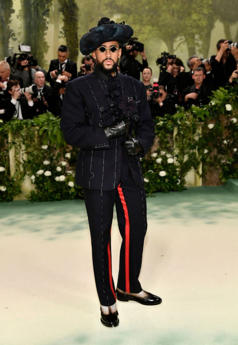 Bad Bunny attends the Met Gala celebrating the opening of the "Sleeping Beauties: Reawakening Fashion" exhibition on 6 May 2024, in New York.