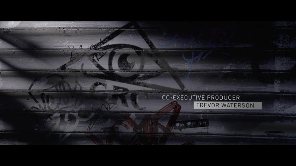 A shot of the Falcon and the Winter Soldier premiere end credits, featuring an all-seeing eye.