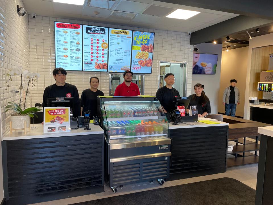 The staff at Bonchon are ready to serve you. The fast casual fried chicken restaurant, with locations worldwide, will open its first eatery in Westchester on Nov. 8 at 220 Main Street in White Plains. Photographed Nov. 6, 2023