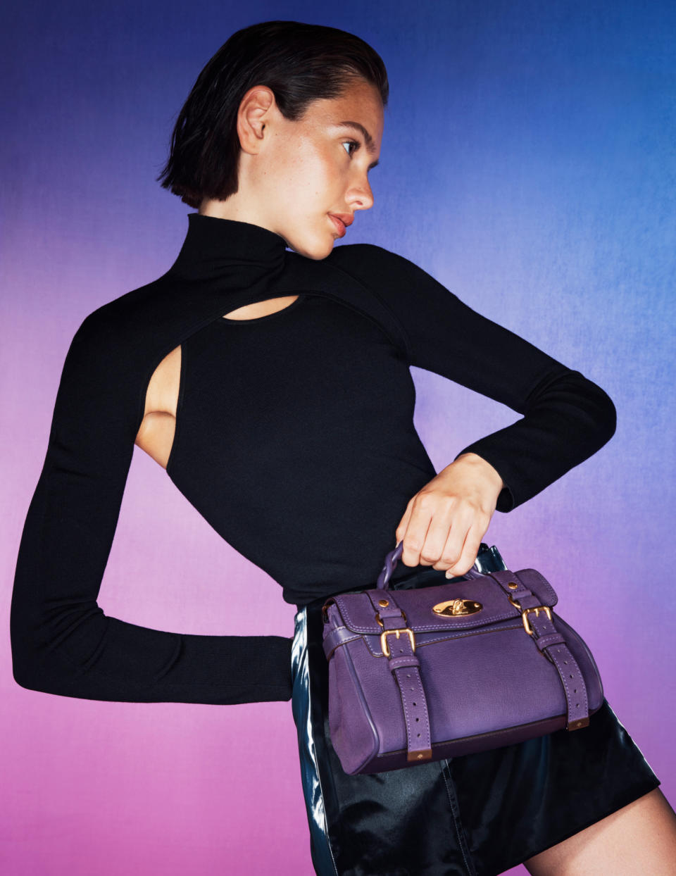 A look from Mulberry’s holiday 2022 campaign.