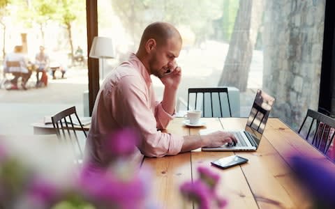 A virtual assistant can work anywhere, including their local coffee shop - Credit:  Shutterstock/ GaudiLab