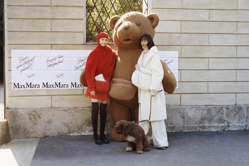 Max Mara的Teddy Holidays系列形象大片，讓熊寶貝進入生活，陪你度過一整天。（華敦提供）