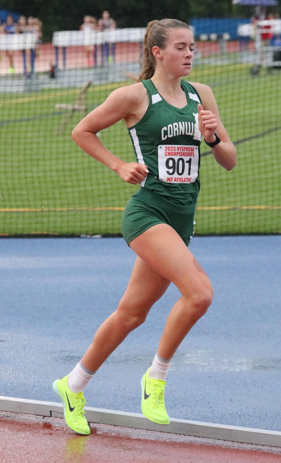 Karrie Baloga from Cornwall competes  in the girls 3000 meter run during the New York State Track and Field Championships at Middletown High School, June 9, 2023.