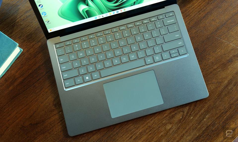 While the Surface Laptop 5's keyboard isn't quite as large as what you'd get on a MacBook, there's still a lot of room to mouse around and the keyboard feels great. 