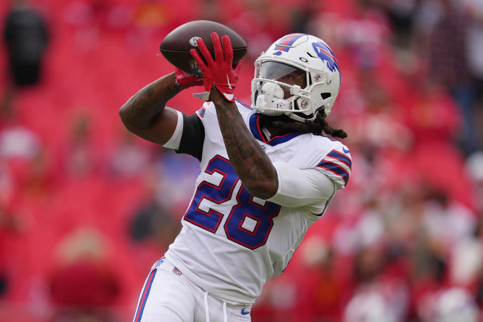 James Cook #28 of the Buffalo Bills (Photo by Jason Hanna/Getty Images)