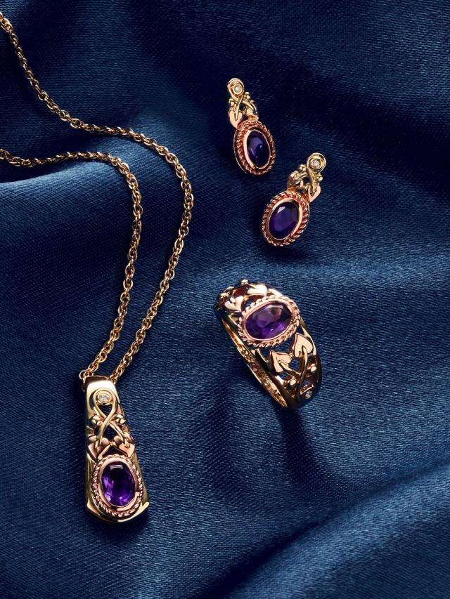 Clogau's 'Tree of Life Delphinium' collection, in honour of King Charles' coronation