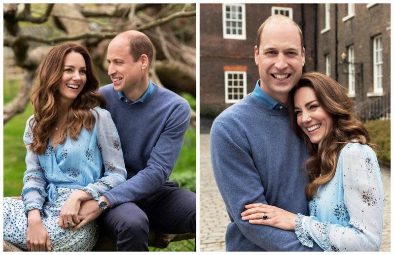 威廉和凱特在29日曬出結婚十週年照片，深獲英國人祝福。（翻攝KensingtonRoyal IG）