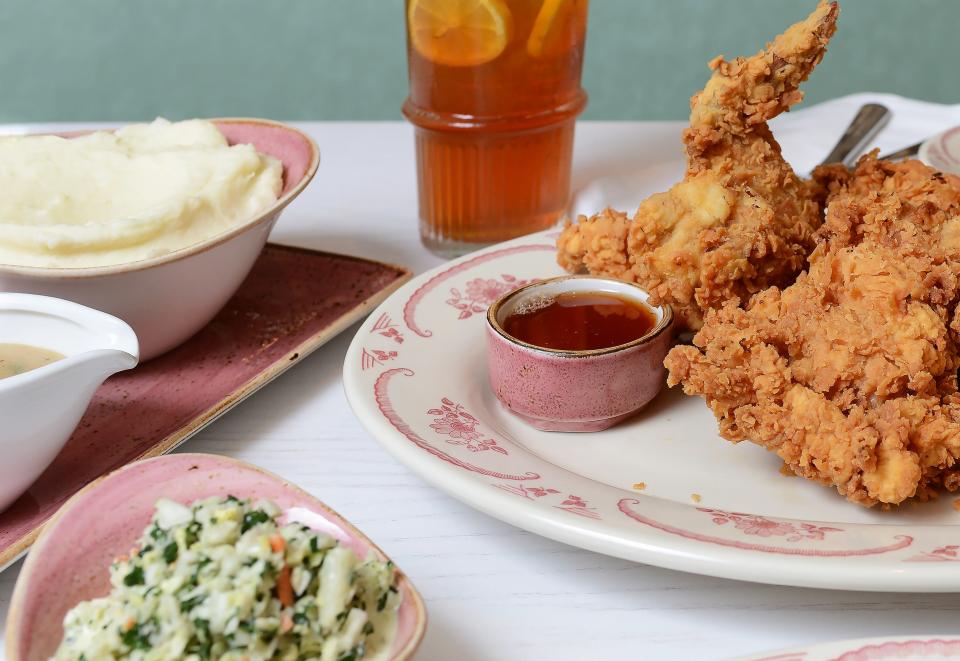 Cheer on your favorite team and celebrate the Super Bowl with fried chicken, hot honey, pickles, pimento cheese and more from HoneyBelle at PGA National Resort.