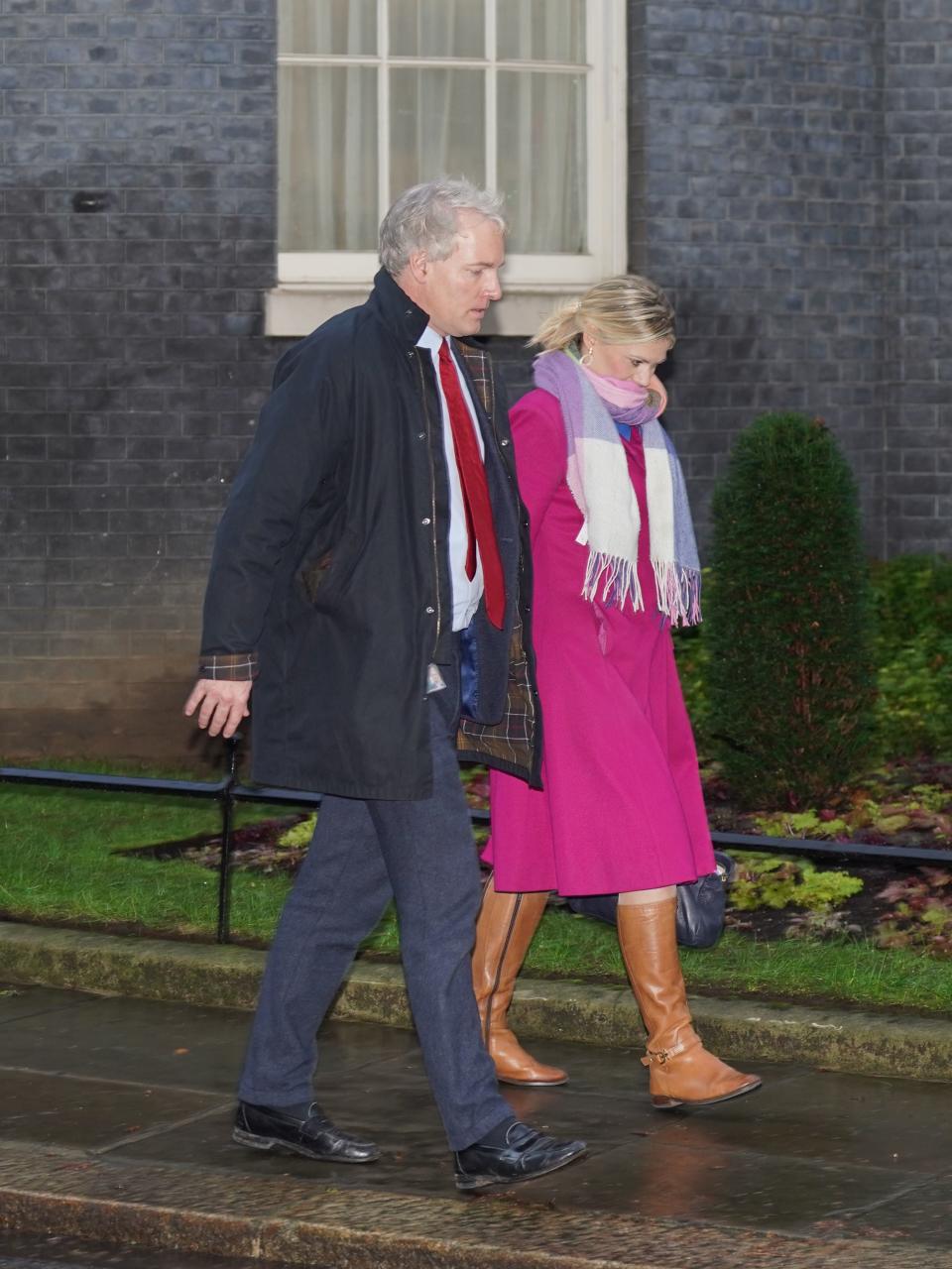 Conservative MP Danny Kruger (left) with Conservative MP Miriam Cates, leaving Downing Street, London, following a breakfast meeting with Prime Minister Rishi Sunak on Tuesday (PA)