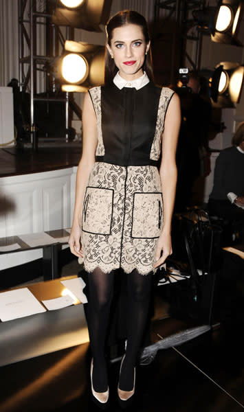 <b>Allison Williams<br></b><br>The Girls star looked chic at the Jason Wu show.<br><br>Image © Rex