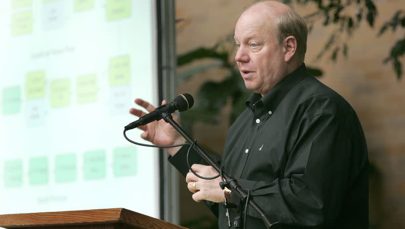 Larry H. Miller speaks at the LDS International Society’s 16th Annual Conference at BYU about his work with Ronald Esplin on the Joseph Smith Papers project.